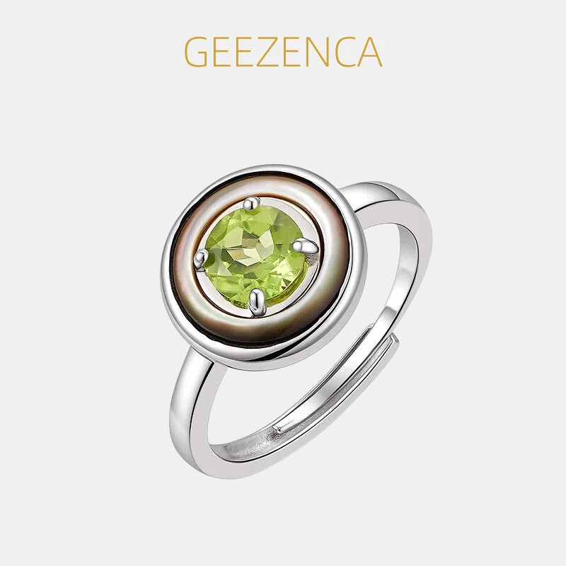 Birthstone Ring Set - GEEZENCA 925 Sterling Zilver Peridot Geboortesteen