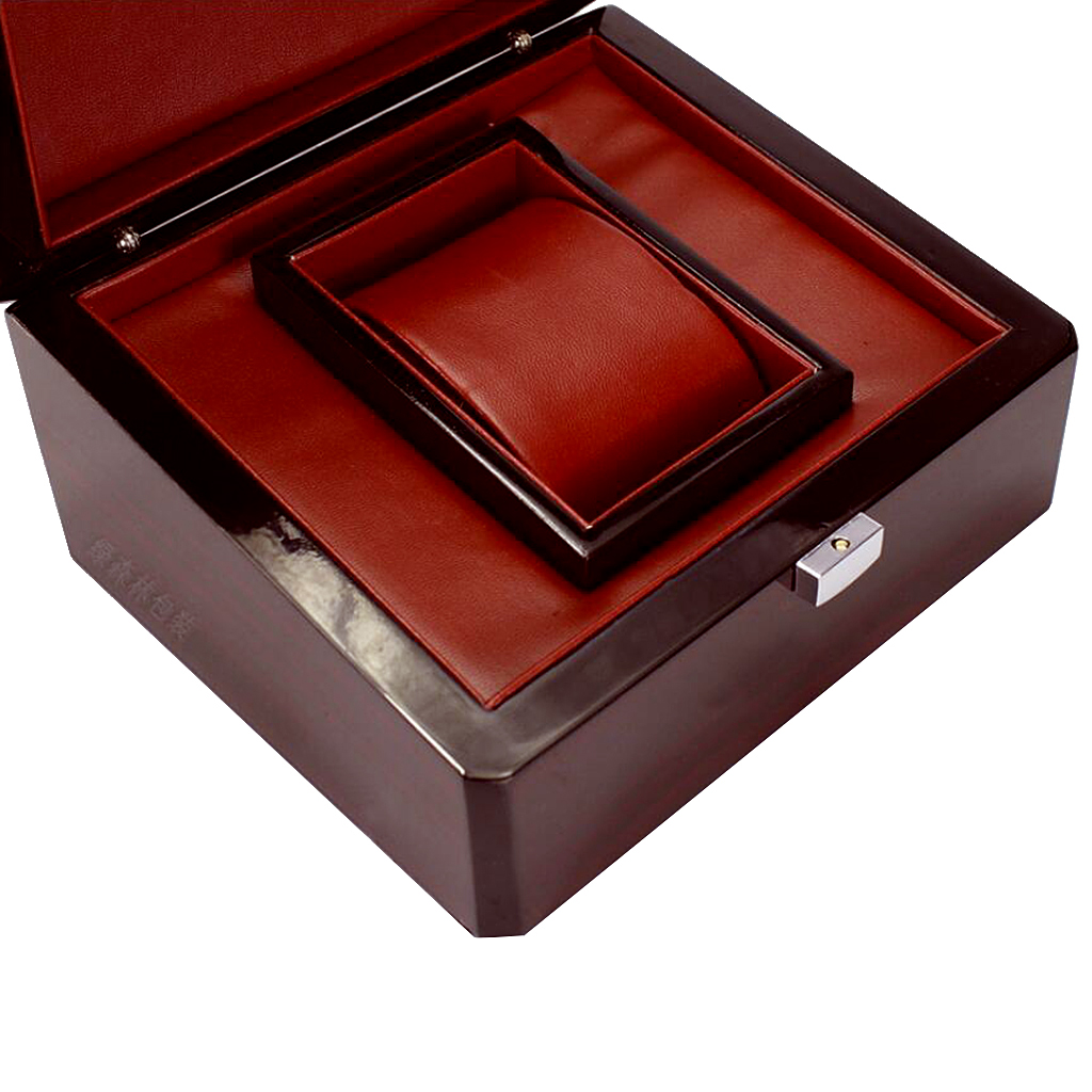 Jewelry Or Watches - Horloge-opbergdoos van massief hout met rode