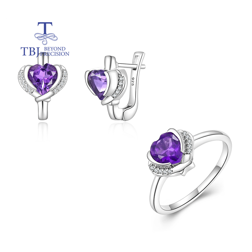 Birthstone Ring Set - Trendy designer zilveren ring en oorbellen