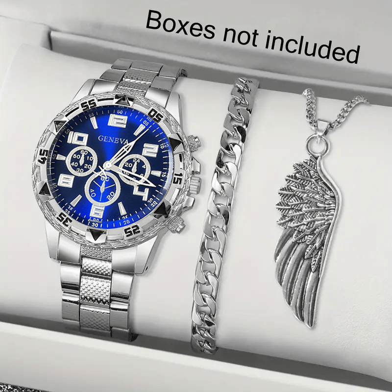 Moments Watches & Jewelry Burlington Reviews - Klassieke minimalistische herenhorloge-decoratieset, herenhorloge met roestvrijstalen