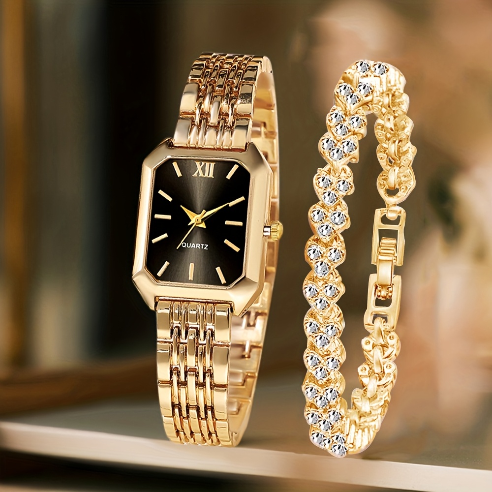 Jewelry Watches Women - 2 STKS Mode Rechthoek Vrouwen Quartz