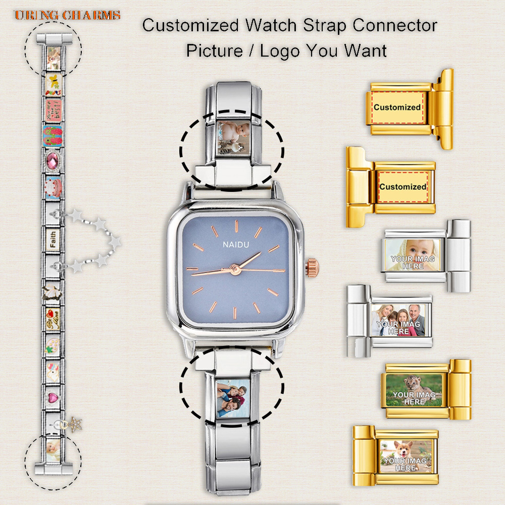 Jewelry Watches Women - 1 paar Foto Logo Aangepaste Horlogeband