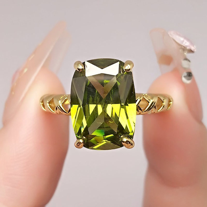 Olijfgroen Kristal Vierkante S - Birthstone Ring Set recensie en prijs