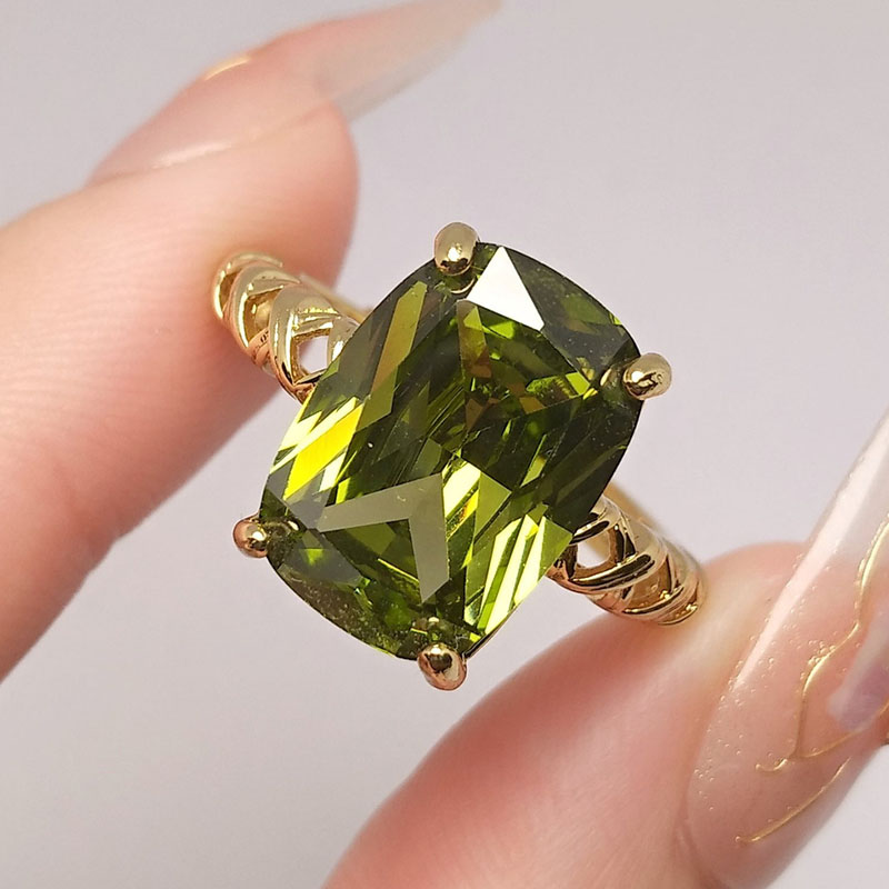 Olijfgroen Kristal Vierkante S - Birthstone Ring Set recensie en prijs