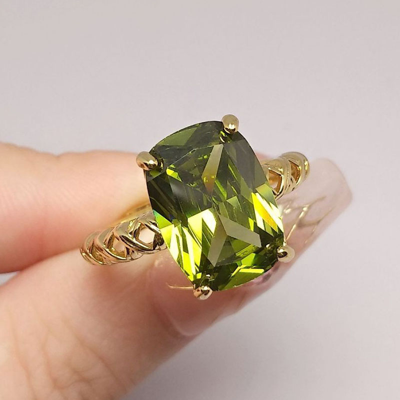 Olijfgroen Kristal Vierkante S - Birthstone Ring Set recensie en prijs