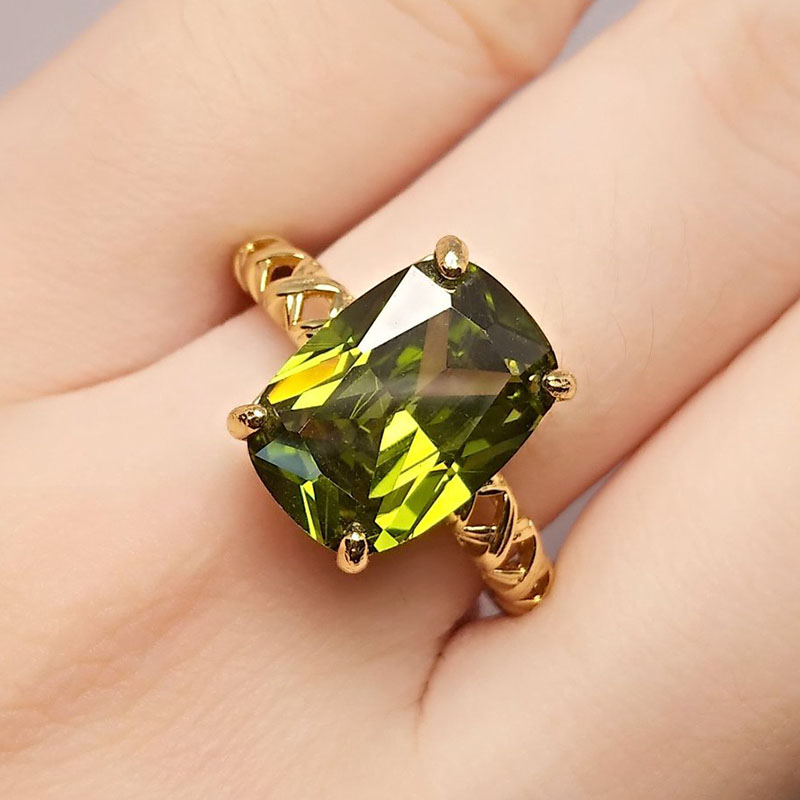 Olijfgroen Kristal Vierkante S - Birthstone Ring Set recensie en prijs