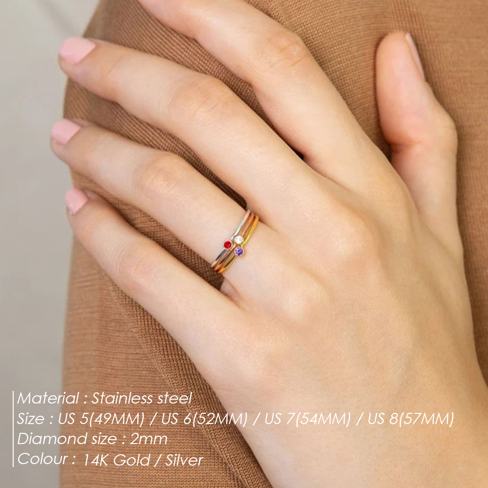 EMANCO Roestvrijstalen Geboort - Birthstone Ring Set recensie en prijs