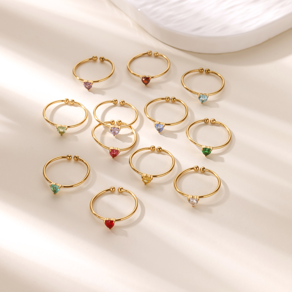 12 Geboortesteen Zirconia Hart - Birthstone Ring Set recensie en prijs