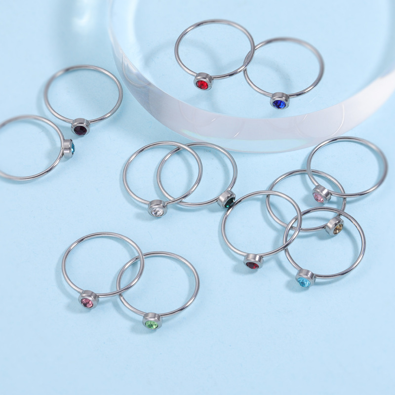 Roestvrij staal geboortesteen  - Birthstone Ring Set recensie en prijs
