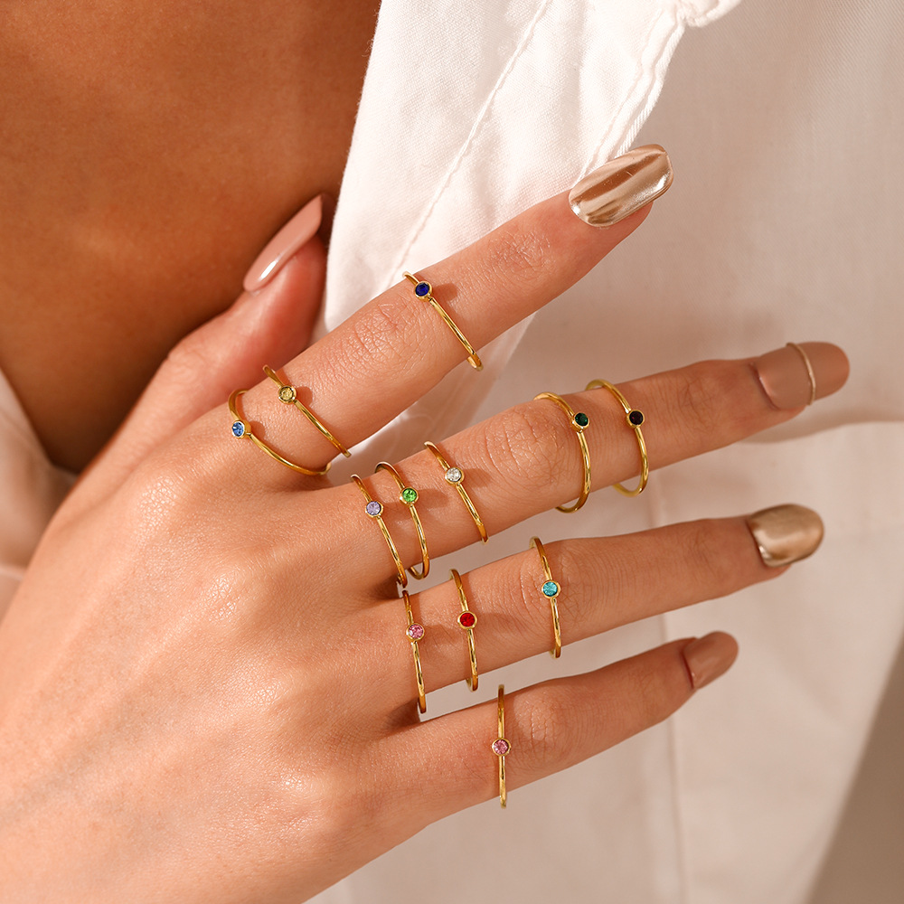 Roestvrij staal geboortesteen  - Birthstone Ring Set recensie en prijs