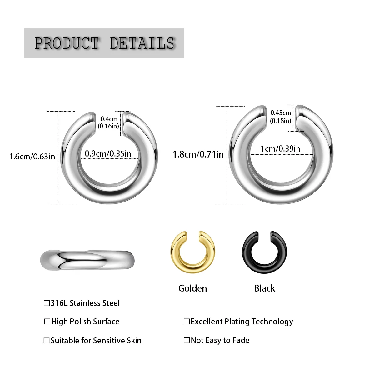 1 stuk Exaggerated C-vormige n - Ear Cuff No Piercing recensie en prijs